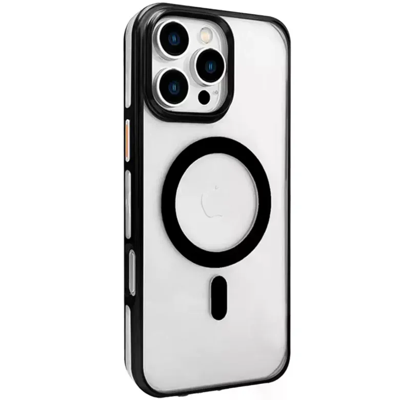 Joko iPhone 16 Pro Max Gleam PC Sert Magsafe Kılıf - Şeffaf-Siyah