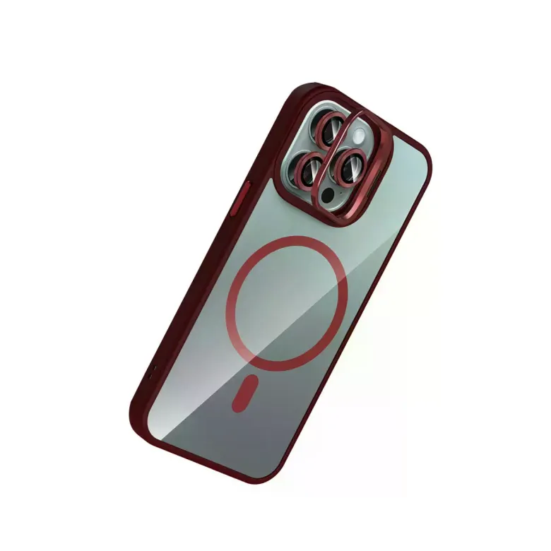 Joko iPhone 16 Pro Max Remim Lensli Magsafe Standlı Kapak - Bordo
