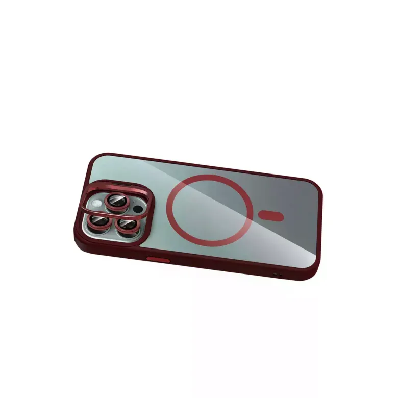 Joko iPhone 16 Pro Remim Lensli Magsafe Standlı Kapak - Bordo