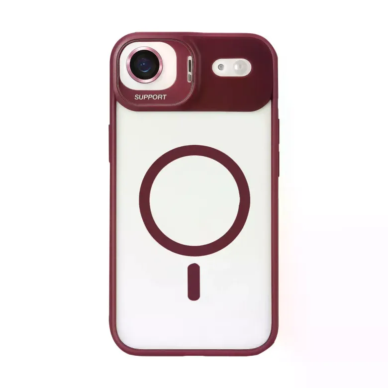 Joko iPhone 17 Air Remim Lensli Magsafe Standlı Kapak - Bordo