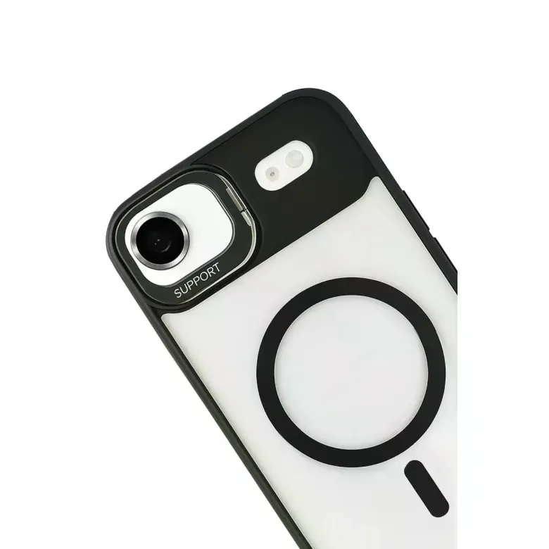 Joko iPhone 17 Air Remim Lensli Magsafe Standlı Kapak - Siyah