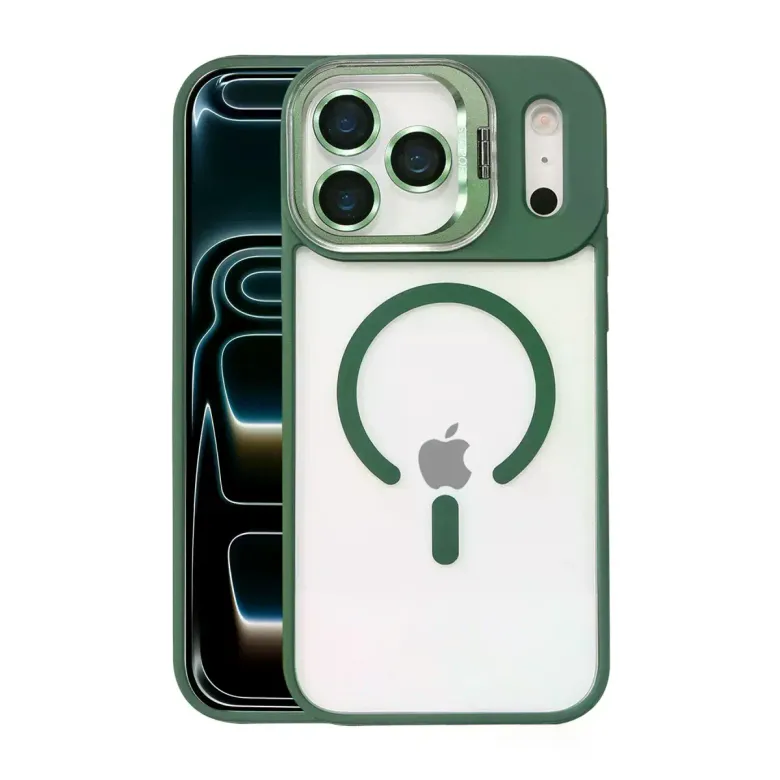 Joko iPhone 17 Pro Remim Lensli Magsafe Standlı Kapak - Koyu Yeşil
