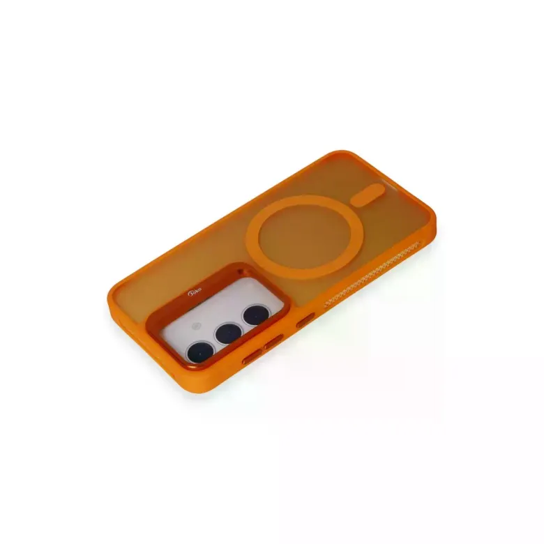 Joko Samsung Galaxy S24 Flet Lens Magsafe Kapak - Turuncu