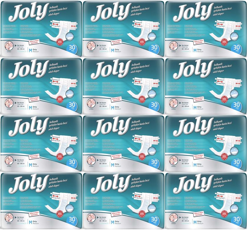 Joly Yetişkin Bezi Bel Bantlı M - Orta - Medium 360 Adet