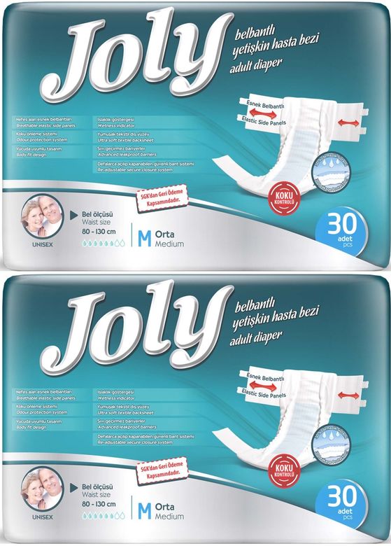 Joly Yetişkin Bezi Bel Bantlı M - Orta - Medium 60 Adet