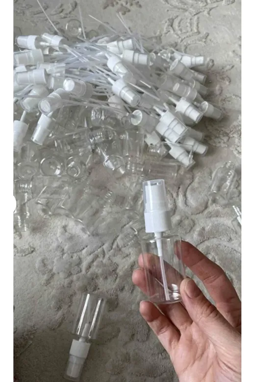 JULIANO J11004 15 Adet Boş Şişe Spreyli Kolonya Şişesi Doldurulabilir Cep Plastik Parfüm Şişesi 30 Ml