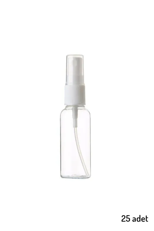 JULIANO OtelBukleti-0111 25 Adet Boş Şişe Spreyli Kolonya Şişesi Doldurulabilir Cep Plastik Parfüm Şişesi 30 Ml