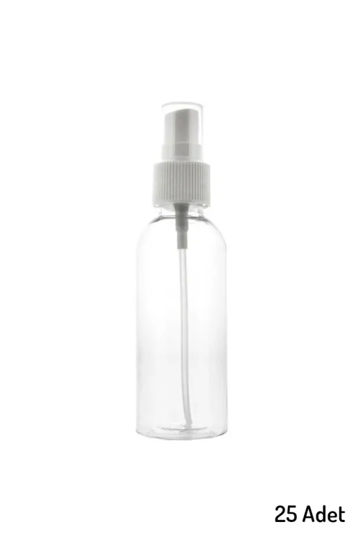 JULIANO OtelBukleti-9874 25 Adet 100 Ml Boş Şişe Spreyli Kolonya Şişesi Doldurulabilir Cep Plastik Dezenfektan Parfüm Şişesi