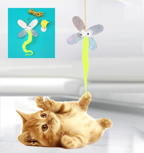just cheap store 109353960 Kelebek Model Elastik Kendinden Yapışkanlı Kedi Oyun Oltası 4741 Açık Mavi
