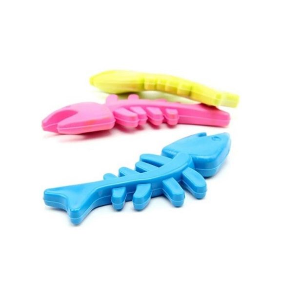 just cheap store 115158212 Balık Kemiği İskelet Şekilli Renkli Plastik Kedi Oyuncağı 4741 Açık Mavi