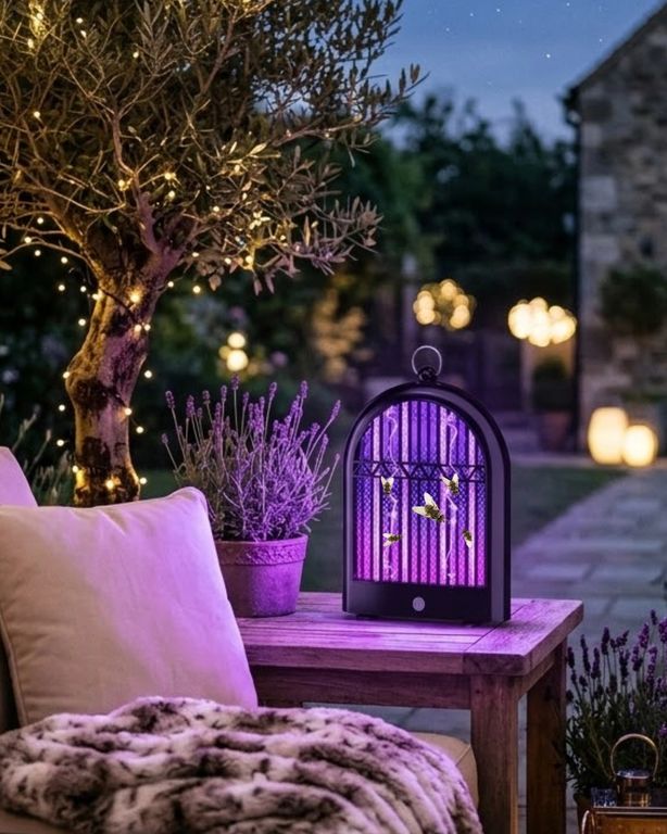 just cheap store 123591250 Şarjlı Uv Böcek Öldürücü Lamba Balkon Ve Bahçe İçin Uygun Açık Gri