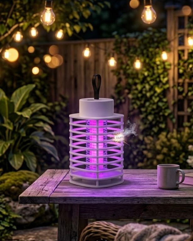 just cheap store 123625666 Akıllı Elektrikli Böcek Öldürücü Lamba Uv Mor Işık Sessiz Gece Kullanımı Duvara Asılabilir Açık Gri
