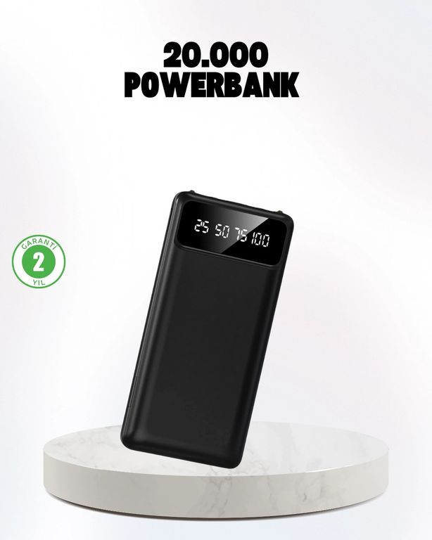 just cheap store 25DYMUCZ20000POWERBANK-5 Çoklu Güvenlik Korumalı 20.000 Mah Powerbank Fener Özellikli Antrasit Melanj