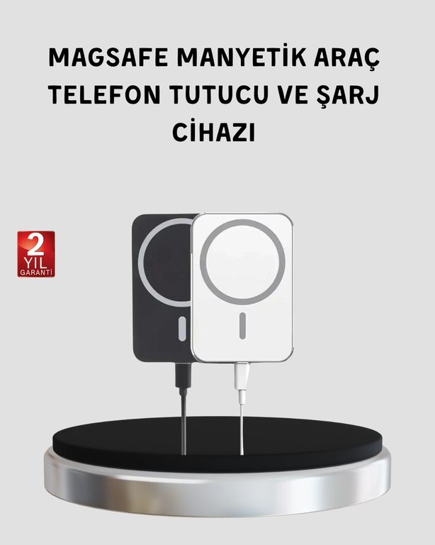 just cheap store 25DYMUCZZZ15WARACC-1 Magsafe Uyumlu Kablosuz Powerbank Güçlü Mıknatıs, Hızlı Şarj, Kompakt Tasarım Antrasit Melanj