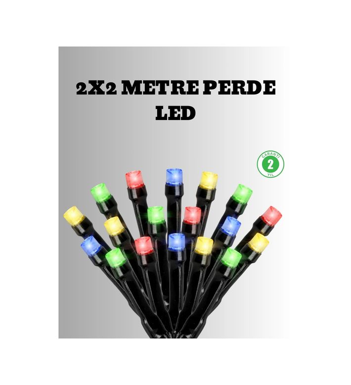 just cheap store 25DYMUCZZZ2X2PERDELED 2X2 Metre Pil İle Çalışan Perde Led Işık 8 Modlu Dekoratif Açık Mavi