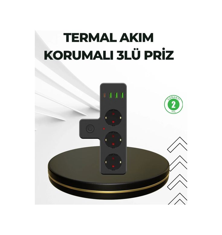 just cheap store 25DYMUCZZZ3397AKIMKORUMALIPRİZ-2 Masa Üstü Çoklu Priz Usb Ve Type-C Çıkışlı Güç Dağıtıcı 1