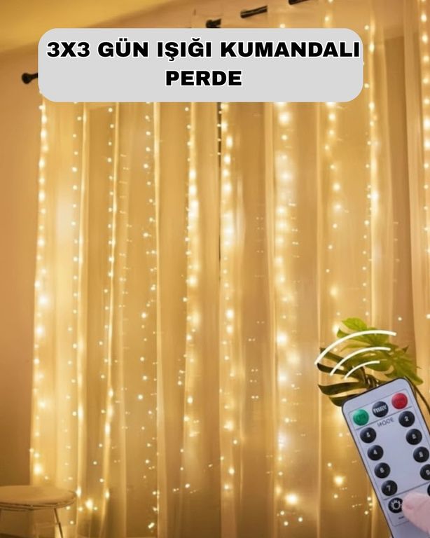 just cheap store 25DYMUCZZZ3X3GÜNIŞIĞIKUMANDALIPERDE-1 Uzaktan Kumandalı Perde Tipi Günışığı Peri Led Işık Dekorasyon Açık Mavi