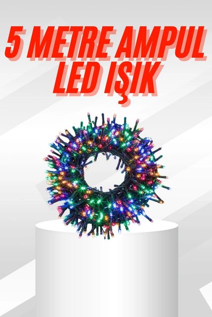 just cheap store 25DYMUCZZZ5MLEDIŞIKKKKK2 Renk Pilli Led Işık Çok Fonksiyonlu Enerji Tasarruflu 5 Metre Açık Mavi