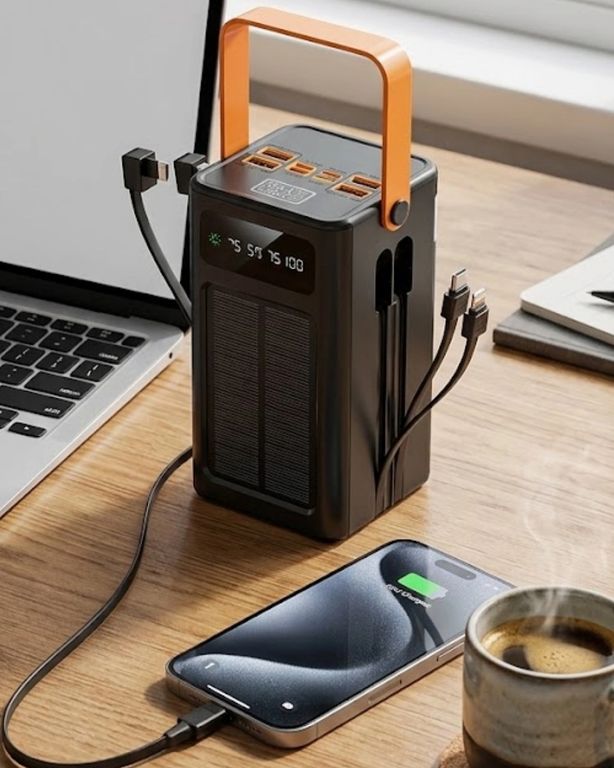 just cheap store 25DYMUCZZZ80000GÜNEŞENERJİLİPOWERBANK Güneş Enerjili Taşınabilir Powerbank Yüksek Kapasiteli Hızlı Şarj Özellikli Antrasit Melanj