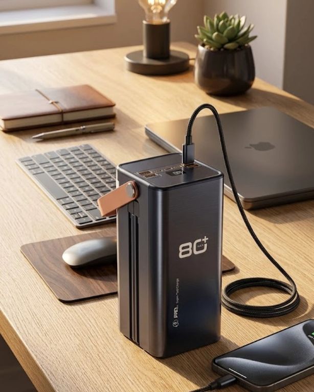 just cheap store 25DYMUCZZZ80000POWERBANK-1 Yüksek Kapasiteli Powerbank 80000 Mah Hızlı Şarj Özellikli Çok Portlu Taşınabilir Şarj Cihazı Antrasit Melanj