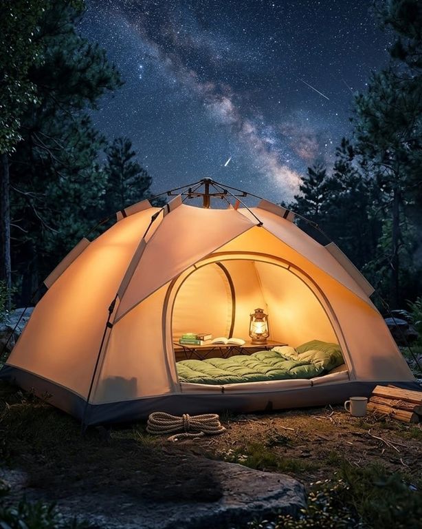 just cheap store 25DYMUCZZZAC6634ÇADIR-3 Çift Katmanlı Kamp Çadırı Otomatik Kurulum Suya Dayanıklı Outdoor Çadır Açık Lacivert