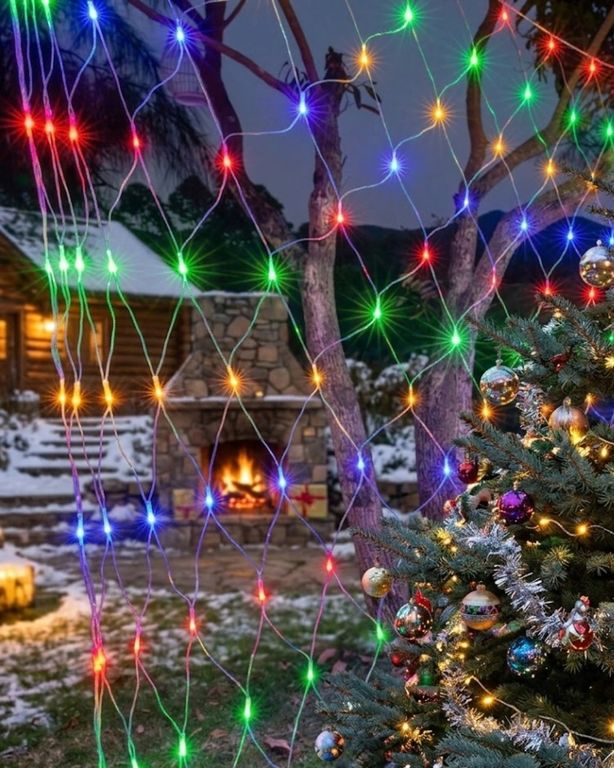 just cheap store 25DYMUCZZZAĞLED-1 Dekoratif Led File Işık Ağ Tasarımlı Balkon Bahçe Ve Oda Aydınlatması Açık Mavi