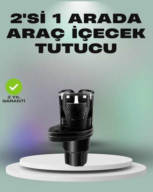 just cheap store 25DYMUCZZZCWS003BARDAKLIK Araba Çift Bardak Tutucu 360 Dönebilen İkisi Bir Arada Ayarlanabilir 1 Adet