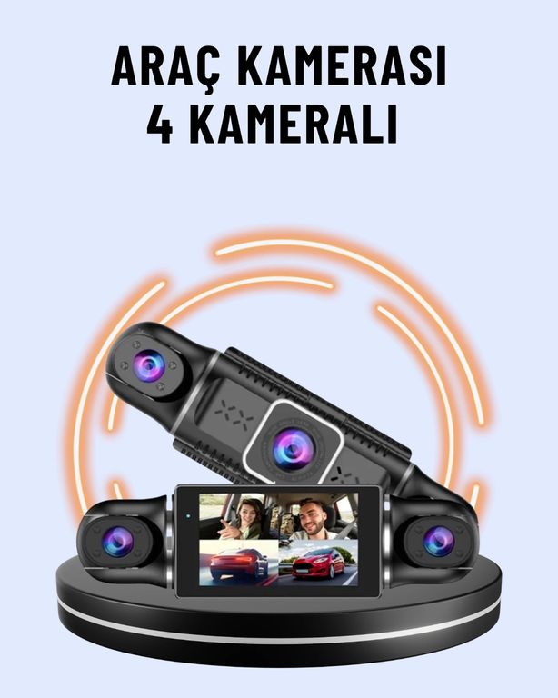 just cheap store 25DYMUCZZZY10KAMERA-4 170 Geniş Açı 4 Kameralı Araç Kamerası Hareket Algılamalı 1