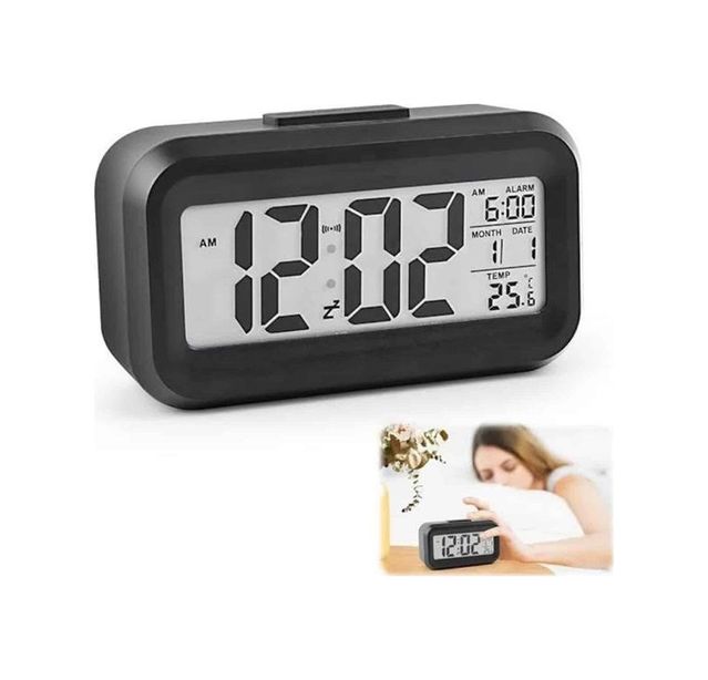 just cheap store 25DYMUUCZZZDİJİTALMASASAATİİİİİİİ2 Dijital Işıklı Alarmlı Çalışma Masası Ekran Pilli Çalar Saat Antrasit Melanj
