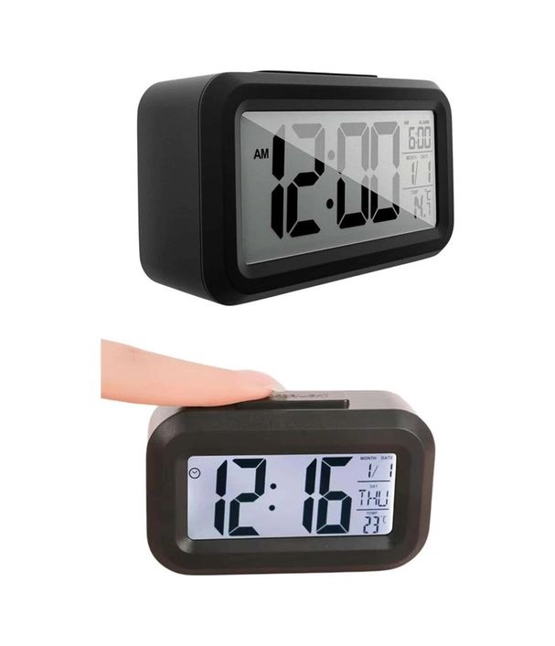 just cheap store 25DYMUUCZZZDİJİTALMASASAATİİİİİİİ5 Gece Dijital Masa Saati Dijital Alarmlı Led Ekran Pilli Çalar Saat Antrasit Melanj
