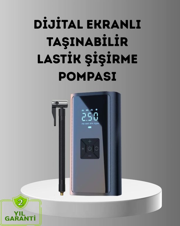 just cheap store 25DYMXUCZZZEG216ARAÇPOMPASI-2 Dijital Ekranlı Kablosuz Hava Pompası Led Işıklı 12V 80W 1 Adet