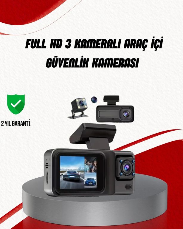 just cheap store 25DYMXUCZZZGENİŞAÇILIARAÇKAMERA-4 Ön Arka Ve İç Kamera Dashcam 360 Kapsamlı Full Hd Araç Güvenlik Sistemi 1