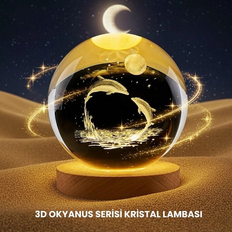 just cheap store 25DYMXUCZZZYUNUSKÜRE-3 Yunus Temalı Kristal Küre Usb Işıklı Ahşap Altlıklı Gece Lambası Açık Gri