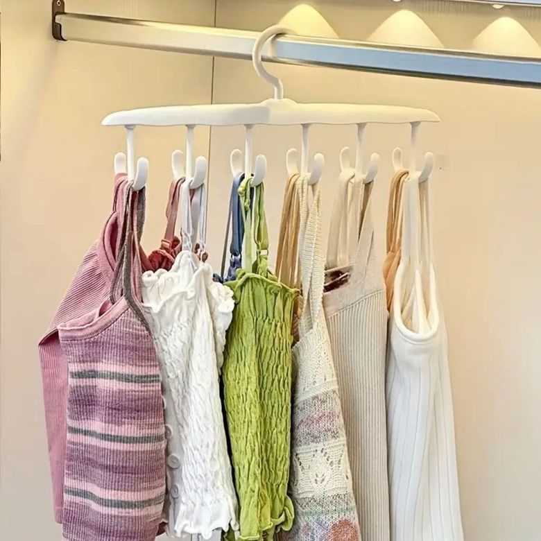 just cheap store 474189AF51YT0051 1 Adet Yer Tasarruflu 6 Kancalı Plastik Dolap İçi Düzenleyici Pratik Askı 4741 Altın - Krom
