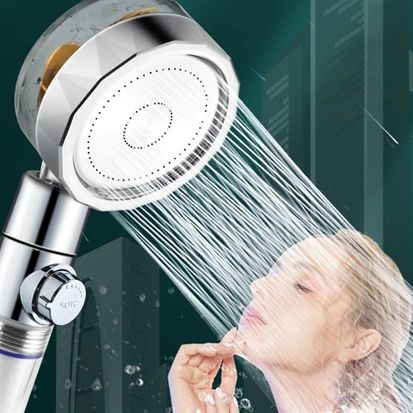 just cheap store 474189AT38YT0038 Turbo Duş Başlığı Su Tasarruflu 360 Hareketli Pervaneli Tazyikli Tuşlu Duş Başlığı 4741