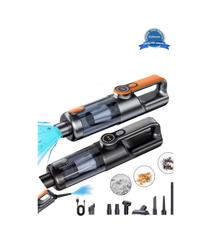 just cheap store 55EM-EM-st126 Işıklı Araç Süpürgesi Kablosuz 22.000 Pascal Çekim Gücü Vakum Ve Üfleme 2In1 10Başlık Metal Filtreli 1 Adet