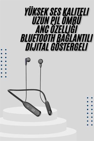 Kablolu Kulak İçi Bluetooth Kulaklık 60 Saat ANC Özellikli Boyun Bantlı