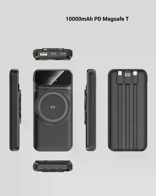 Kablosuz 15W Şarj Destekli 10000 mAh Taşınabilir Powerbank – Hızlı Şarj Özellikli