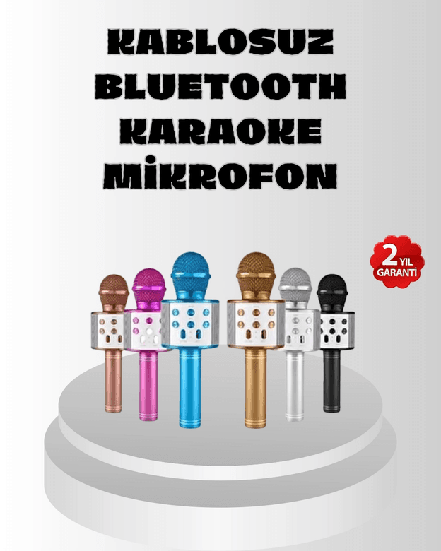 Kablosuz Bluetooth Karaoke Mikrofon Yankı Efektli