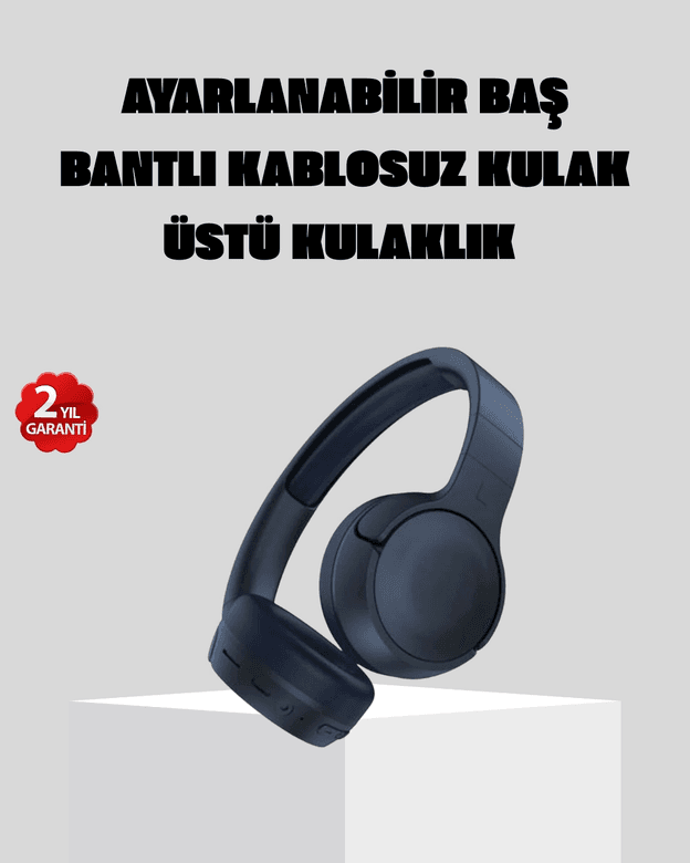 Kablosuz Bluetooth Kulaklık 5.0 18 Saat Kullanım Dinamik Sürücü Siyah