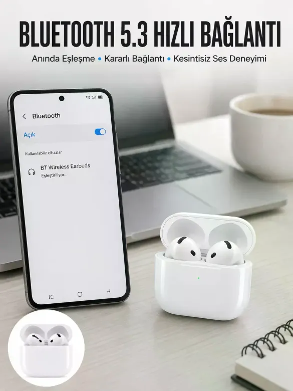 Kablosuz Bluetooth Kulaklık TWS ANC Özelliği Yüksek Ses Kaliteli Yeni Nesil