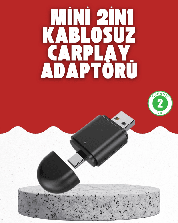 Kablosuz Carplay Dönüştürücü – Akıllı Tak &amp; Çalıştır Araç Adaptörü