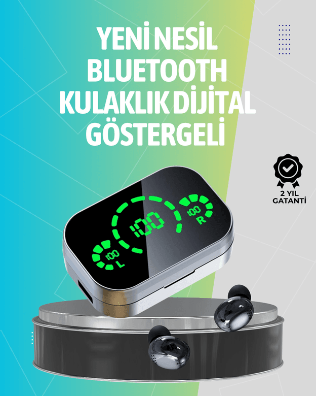 Kablosuz Kulak İçi Bluetooth Kulaklık – Dokunmatik Kontrol ve LED Şarj Ekranı