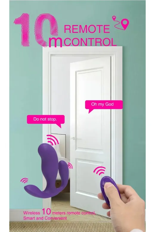 Kablosuz Kumandalı Manyetik Şarjlı 3 In 1 Giyilebilir Vibratör - Mor