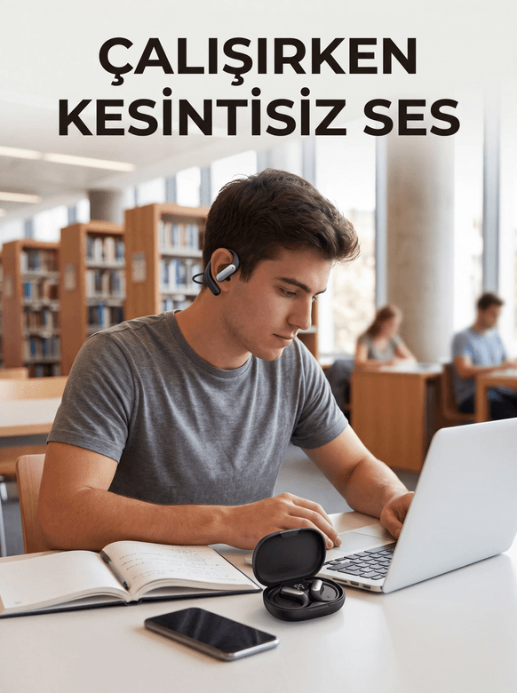 Kablosuz Spor Kulaklığı Kulak Kancalı Bluetooth Kulaklık Şarj Kutulu