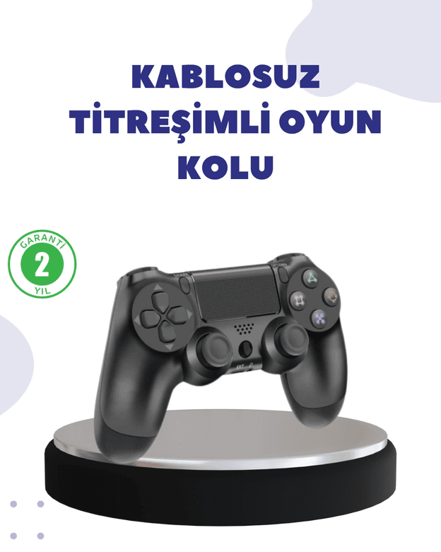Kablosuz Titreşimli Oyun Kolu – Yüksek Hassasiyetli Analog Kontrol ve Ergonomik Tutma