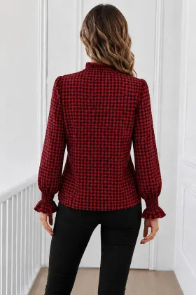Kadın Uzun Kollu Balıkçı Yakalı Desenli Modal Bluz - L-XL - Desenli