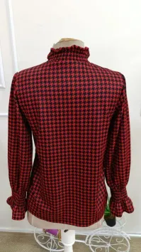 Kadın Uzun Kollu Balıkçı Yakalı Desenli Modal Bluz - L-XL - Desenli