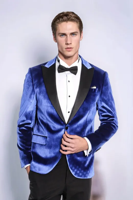Kafide Lacivert Slim Fit Erkek Smokin Ceket - Wessi