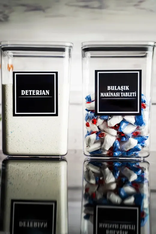 kalitebudur34 9789646464616 Tablet –Deterjan-Renkliler-Beyazlar Saklama Kabi Etiketi 4 Lü